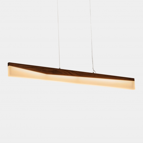 Moongkle wood pendant lamp with warm filament glow